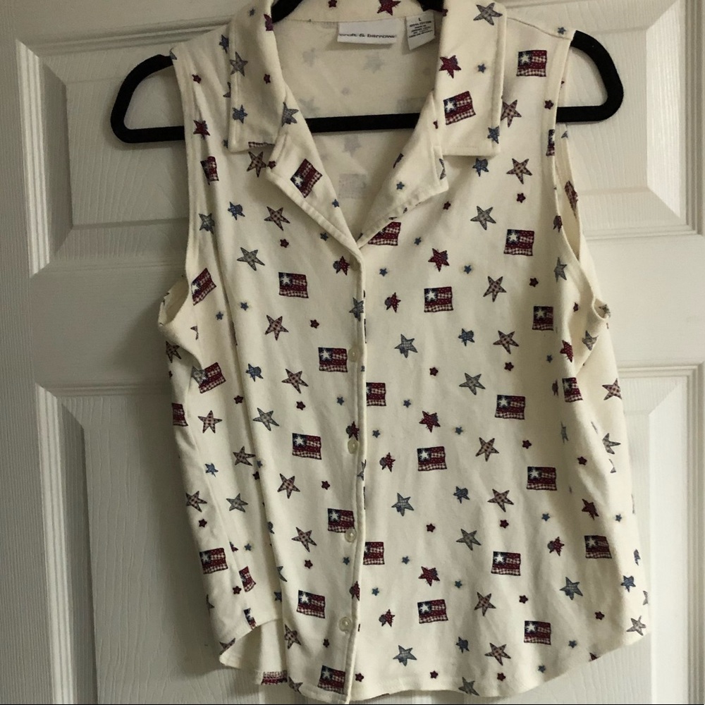 COPY - Sleeveless Button Down  Large